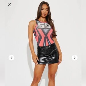 Bodysuit red black Fashion Nova tank top shirt NWT size medium